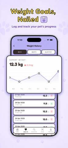 Pet Health Tracker App iPhone screenshot