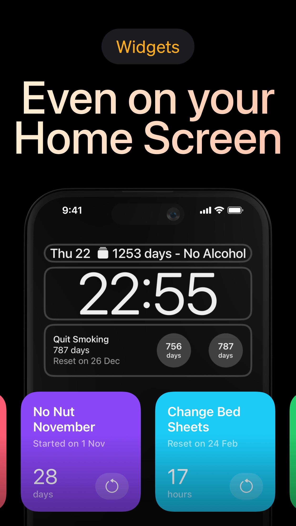 Screenshot do app Days Since: Quit Habit Tracker