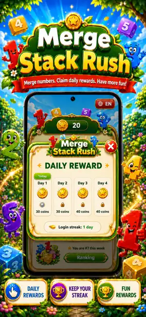 Stack Rush: Merge Number Games screenshot 4