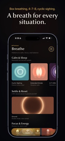 Settl: Meditation & Breathwork iPhone screenshot