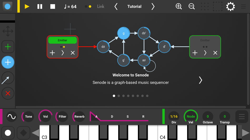 #1. Senode - Graph Sequencer (iOS) Podle: Sebastian Arnold