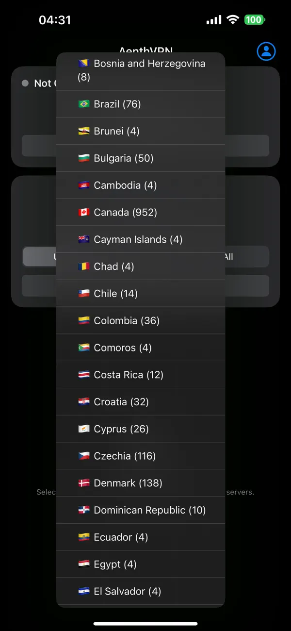 Screenshot #2 pour AenthVPN - Fast & Secure VPN