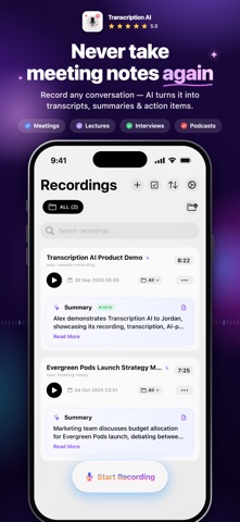 Transcription AI: Voice Memos Screenshot 1 of 8