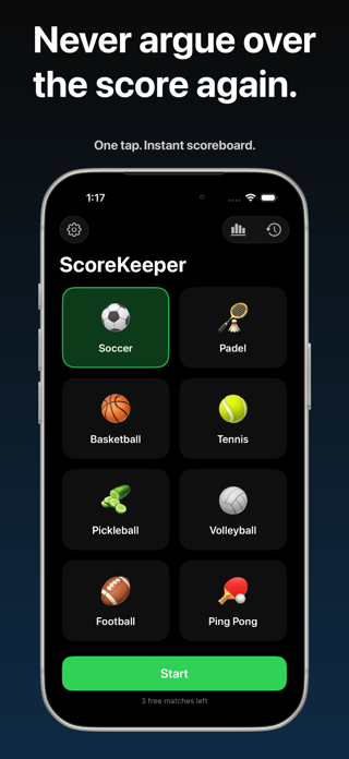 ScoreKeeper - Match Tracker Screenshot 1 of 3