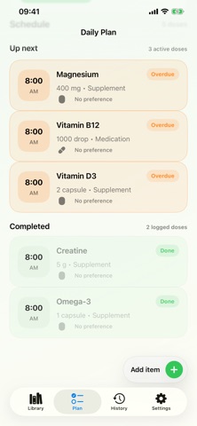 Takivo - Supplements tracker Screenshot 2 of 8