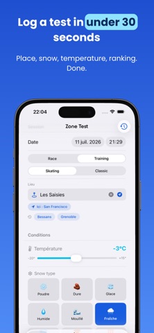 SkiTrack : data & performance screenshot