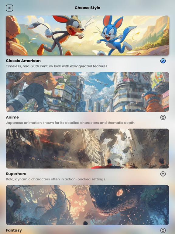 AI Cartoon - Photo Generator iPad screenshot 1 - Lifestyle app