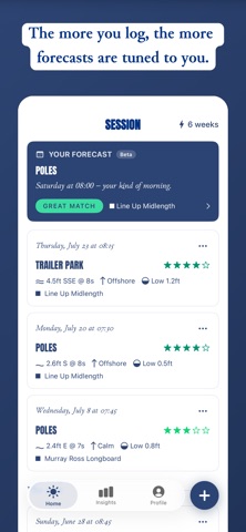 Session – Surf Log & Forecast screenshot