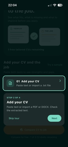 optinCV: CV-to-Job Match screenshot 4