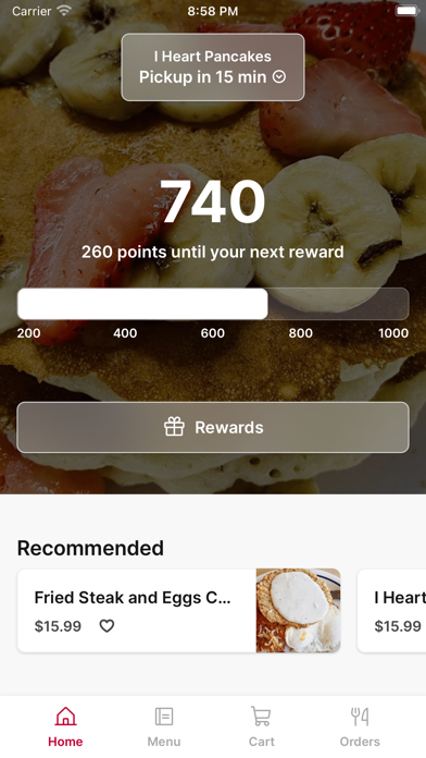 iHeart Pancakes Inc. iPhone screenshot 1 - Food & Drink app