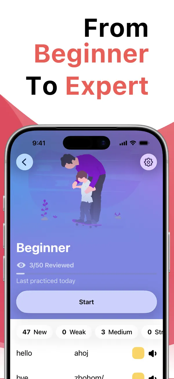 Learn Slovak - for Beginners iOS app screenshot showing feature 3