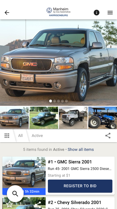 Manheim Harrisonburg Bid Screenshot