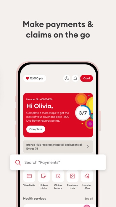 My Medibank screenshot