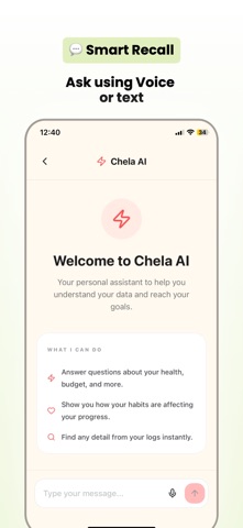 Chela: AI Voice Notes & Habits screenshot