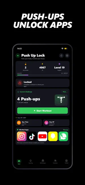 pushh up lock screenshot 1