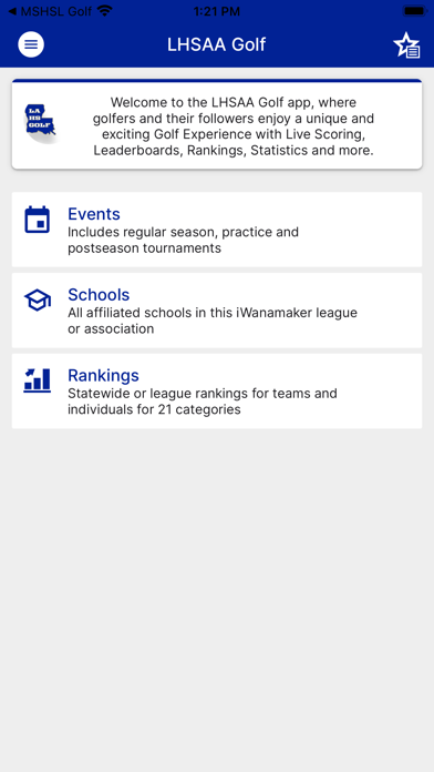 LHSAA Golf Screenshot