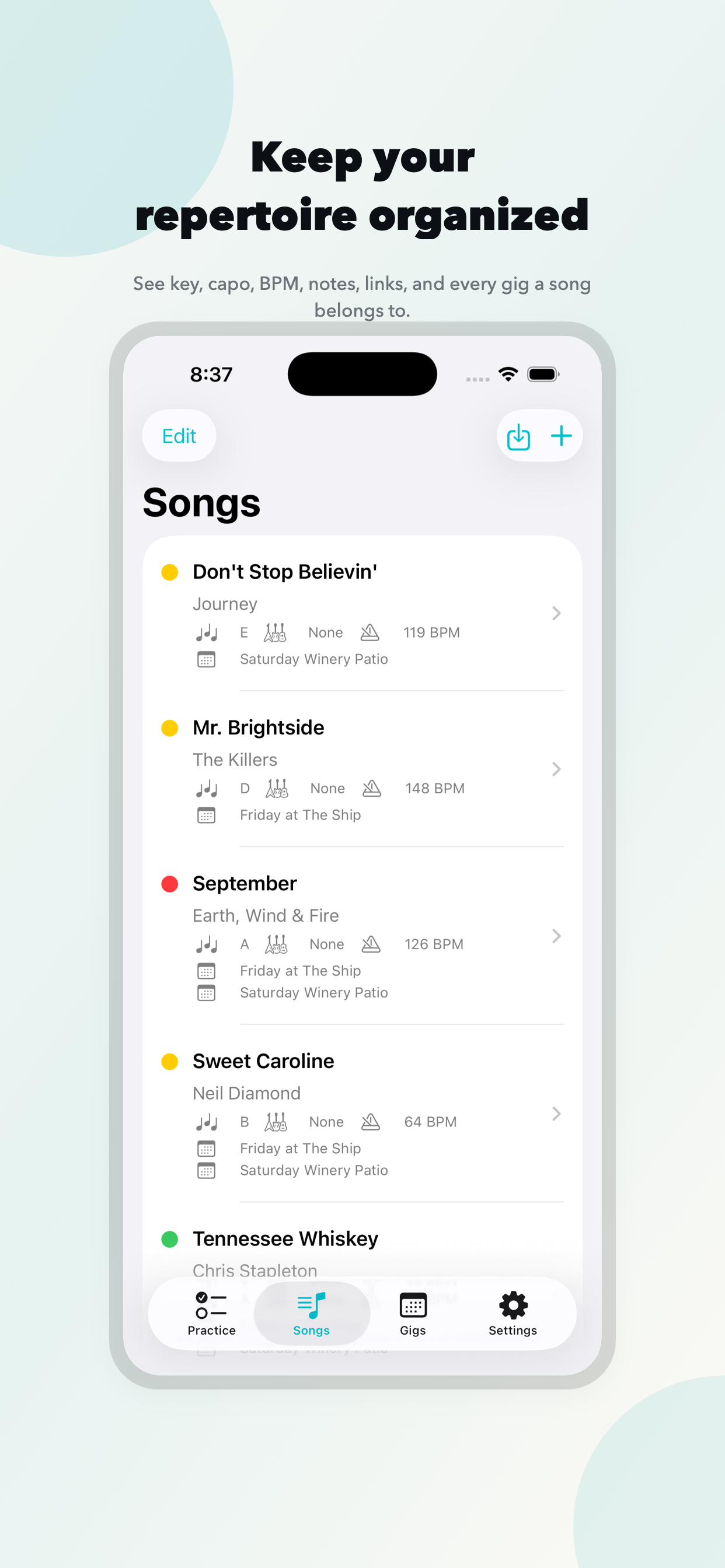 GigReady Setlist Planner