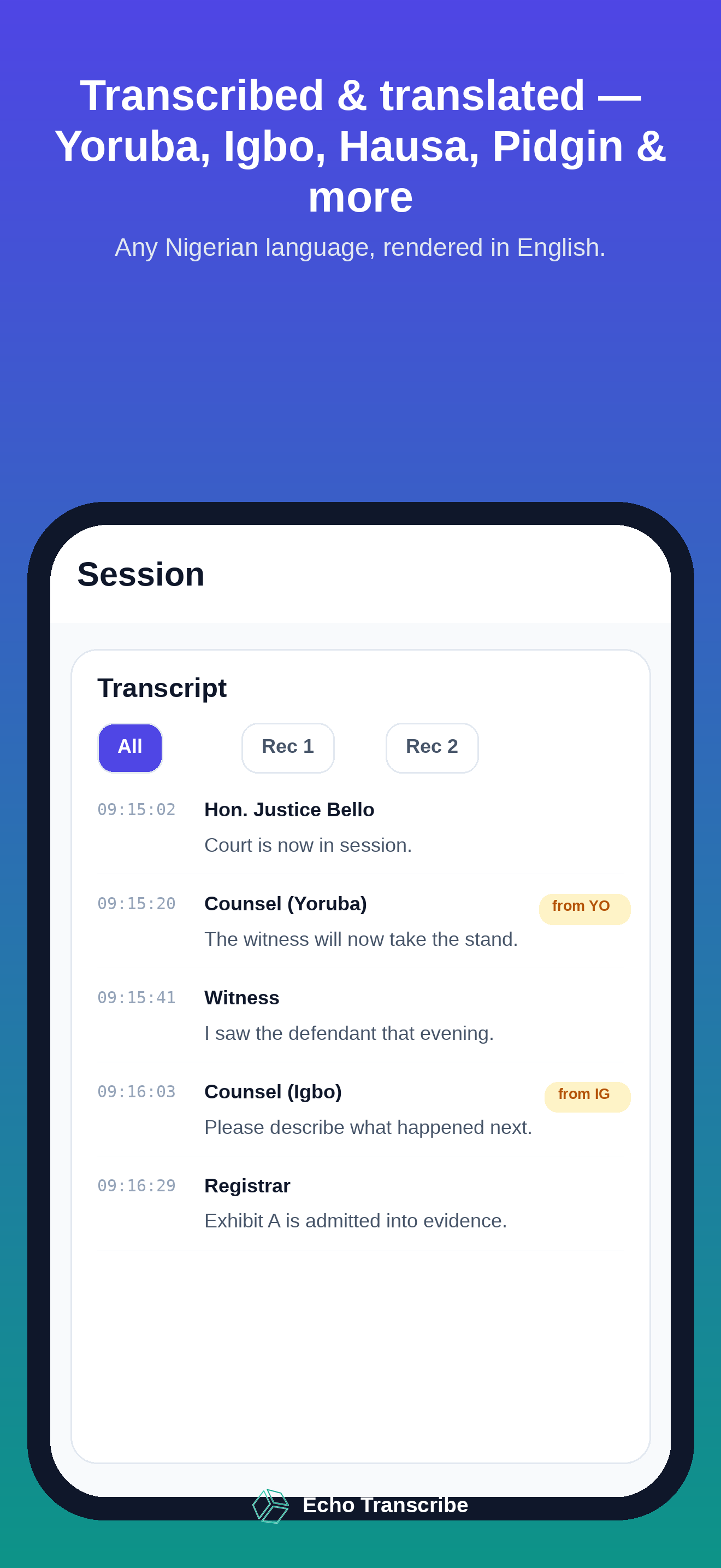 Echo Transcribe screenshot 2