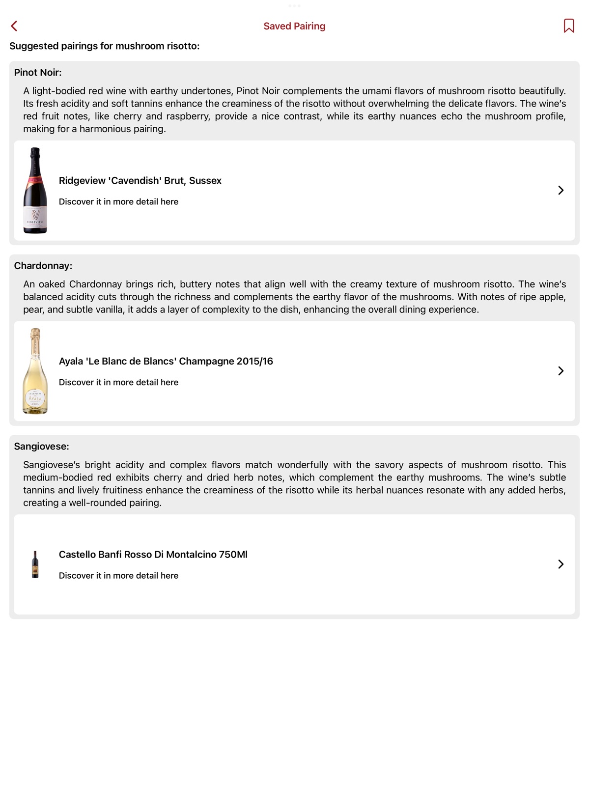 Pocket Sommelier: Wine Pairing ipad screenshot 2
