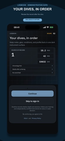 DiveOne iPhone screenshot