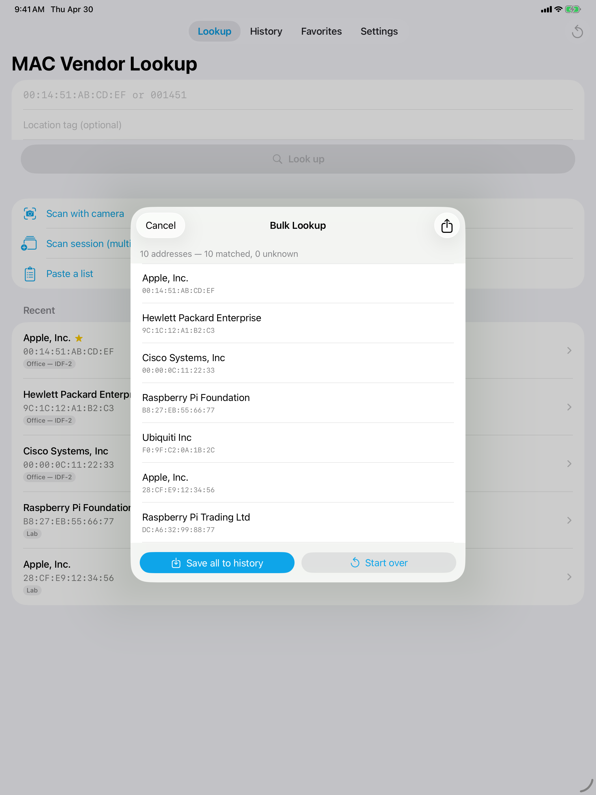 MAC Vendor Lookup