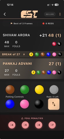 Snooker Scoreboard Pro - CSI screenshot