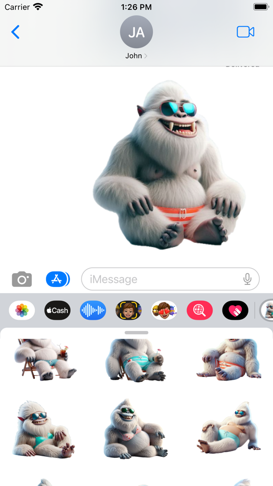 #6. Sunbathing Yeti Stickers (iOS) Podle: Paul Scott