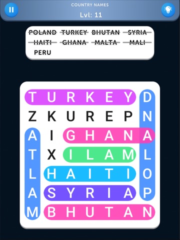 Word Search Hard iPad screenshot