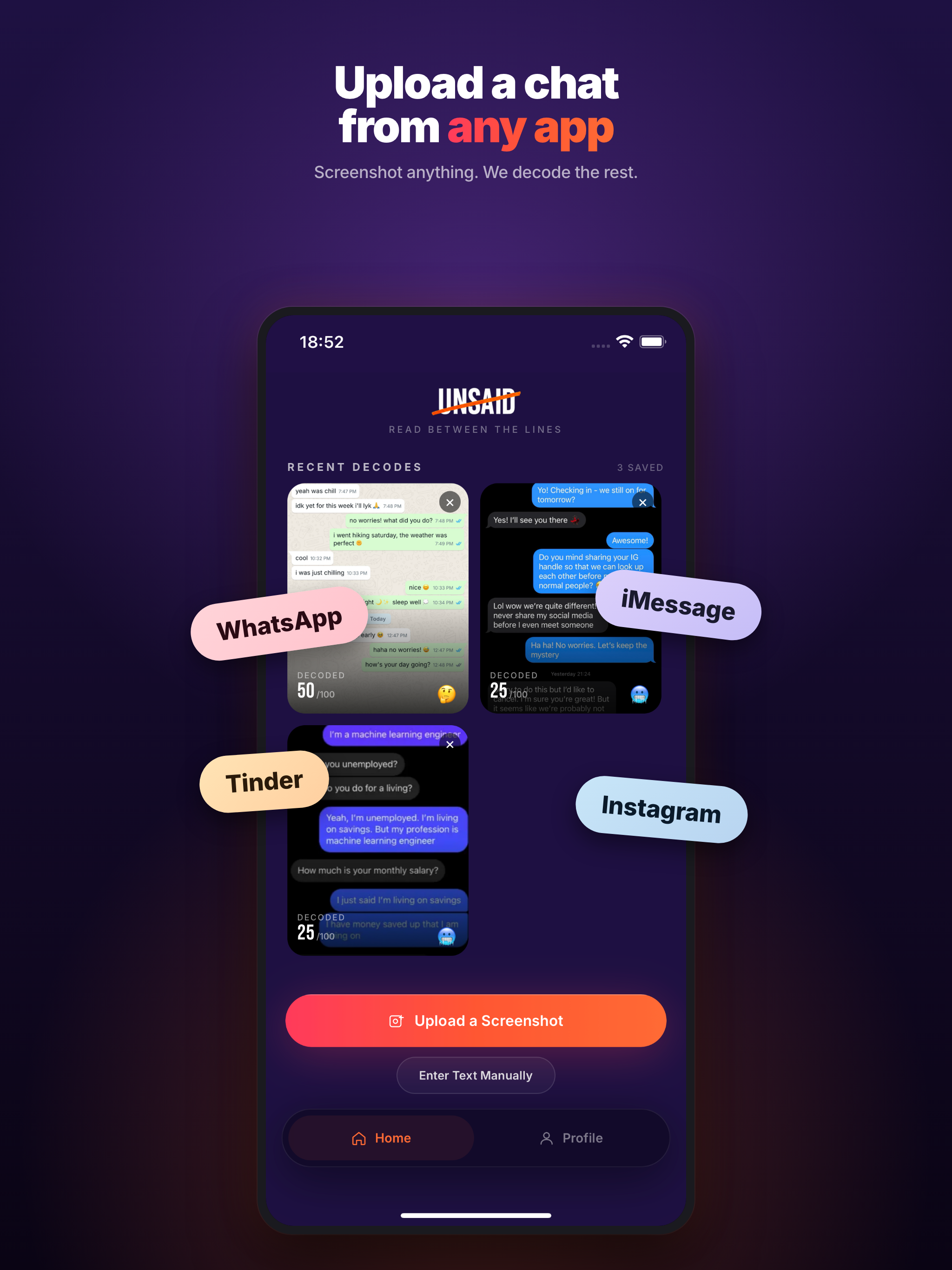 Unsaid: Message Decoder