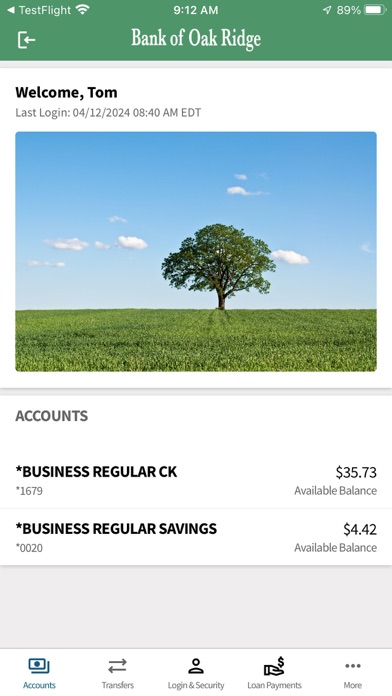 Bank Oak Ridge Mobile Screenshot