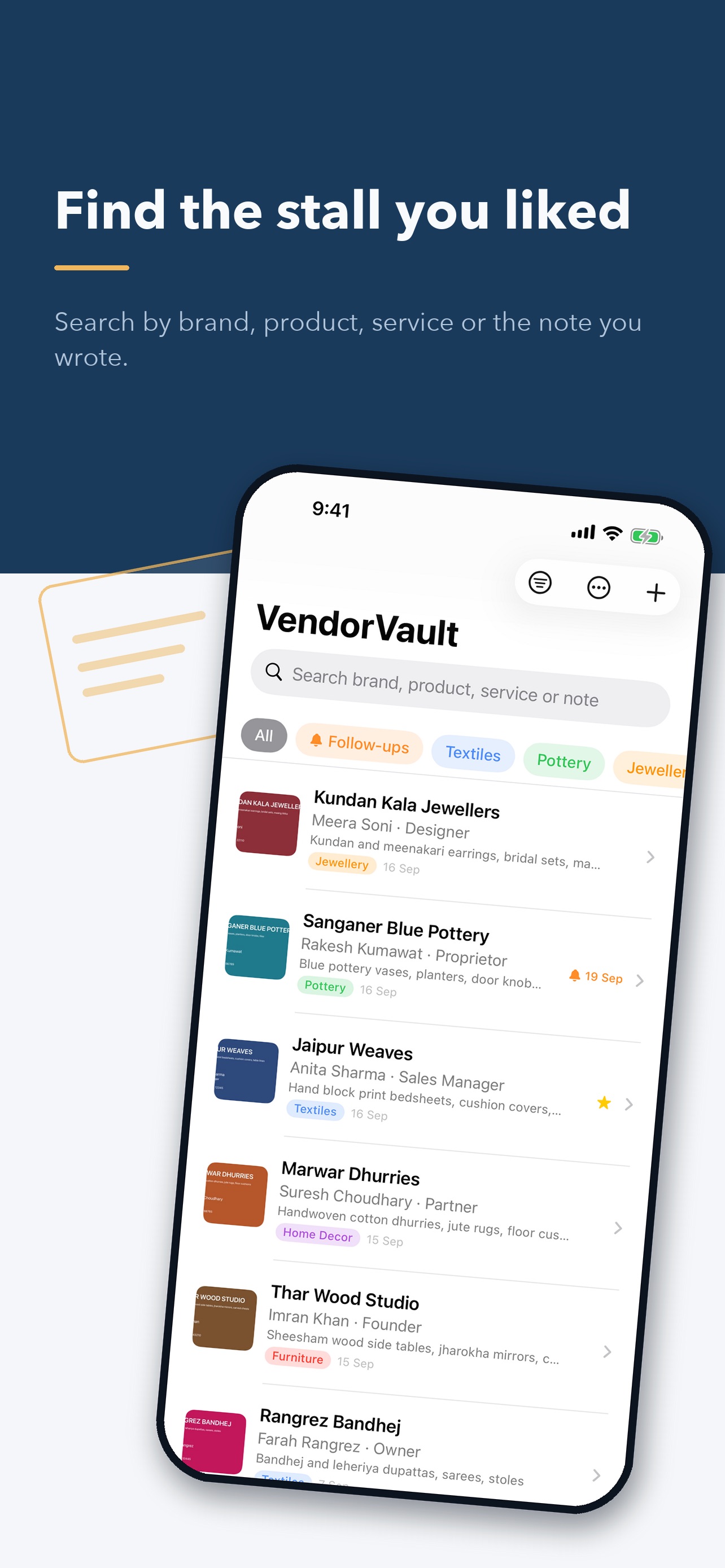 Screenshot 1 of VendorVault — Card Scanner