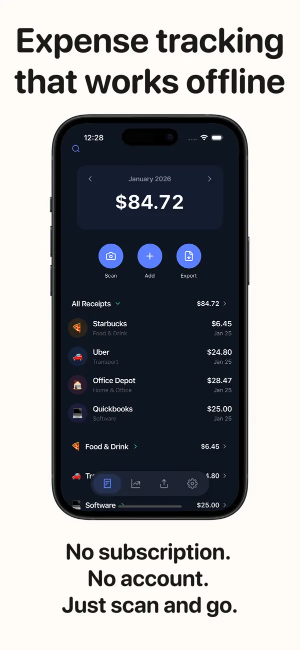 Screenshot #1 pour Slipbox - Offline Expenses