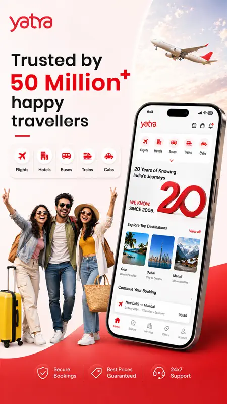 Yatra - Flights, Hotels & Cabs screenshot 1 of 5