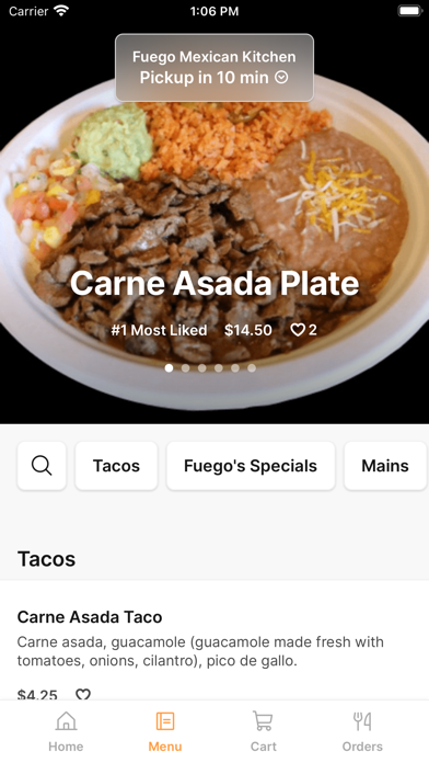 Fuego Mexican Kitchen iPhone screenshot 2 - Food & Drink app