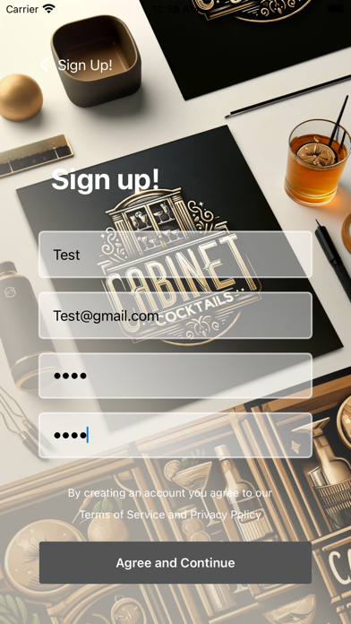 Cabinet Cocktails Screenshot