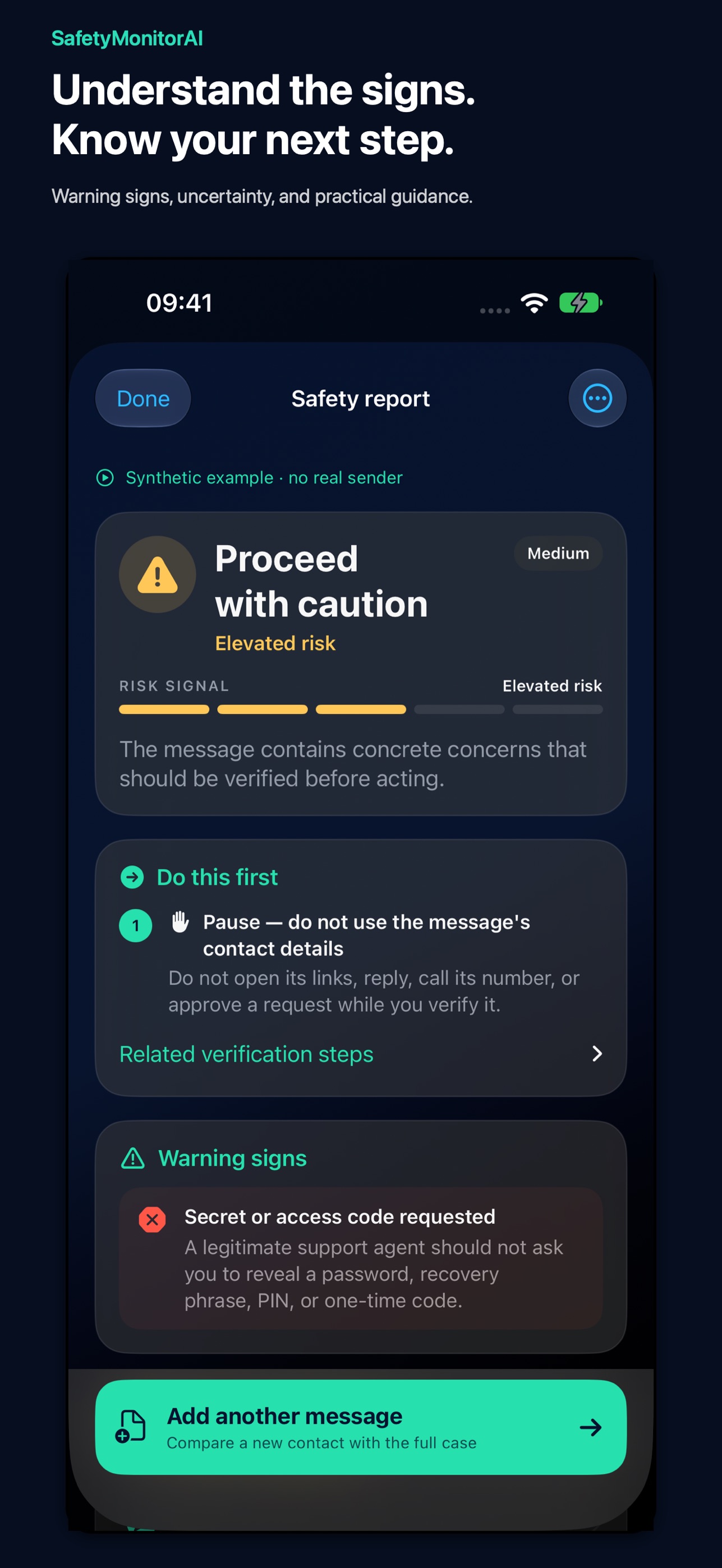Screenshot 2 of SafetyMonitorAI: Scam Check