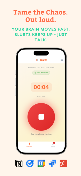 Blurts: Voice Notes & Tasks Screenshot 1 of 5