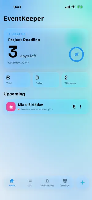 EventKeeper Countdown Timer screenshot 1