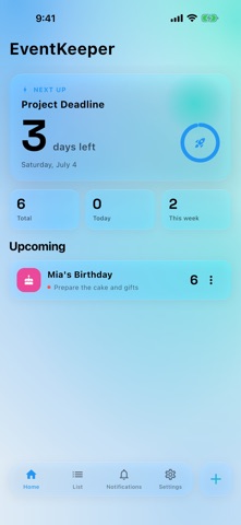 EventKeeper Countdown Timer Screenshot 1 of 3