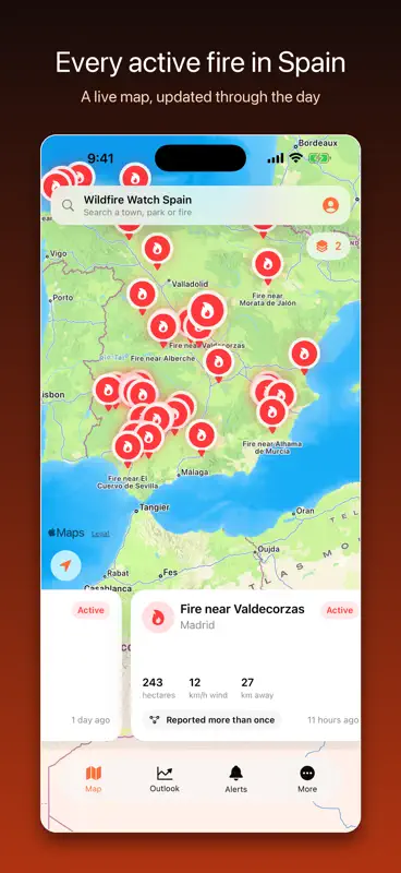 Wildfire Watch Spain screenshot 1 of 10