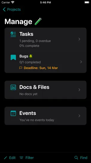 Screenshot von Manage: Tasks, Docs & Events auf dem iPhone 4