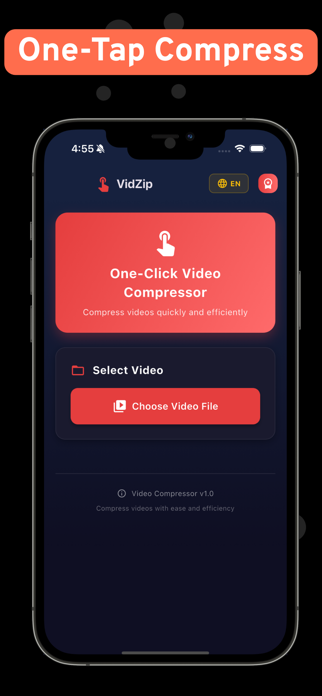 Vidzip Video Compressor Screenshot 1 of 3