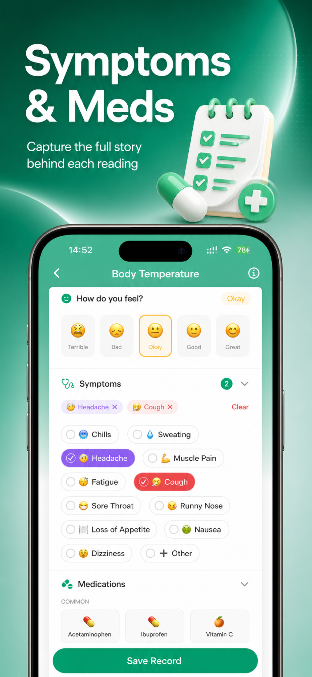 Body Temperature App Fever Log screenshot 3