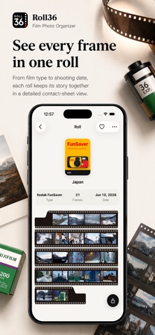 Roll36: Film Photo Organizer iPhone screenshot