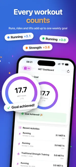 MET Goals: Workout Tracker screenshot 1