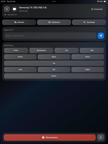 Smart TV Remote+ for Samsung iPad screenshot