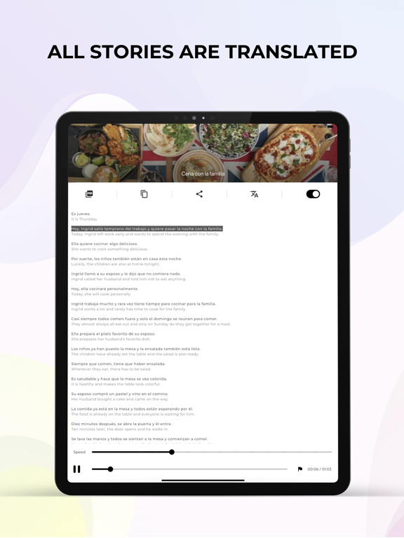 Learn Spanish: Listen and Read iPad screenshot 5 - Education app
