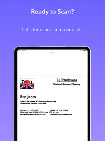CardyCat Pro: AI Card Scanner iPad screenshot