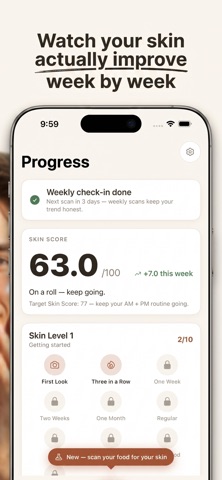 Facet: AI Skin Scan & Coach iPhone screenshot