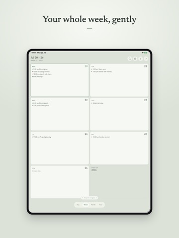 Daypages - Calm Calendar iPad screenshot